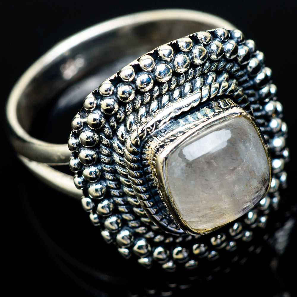 Rainbow Moonstone Rings handcrafted by Ana Silver Co - RING13902