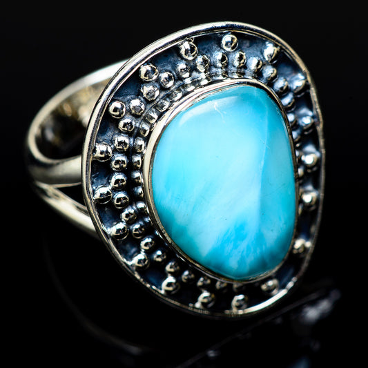 Larimar Rings handcrafted by Ana Silver Co - RING14244