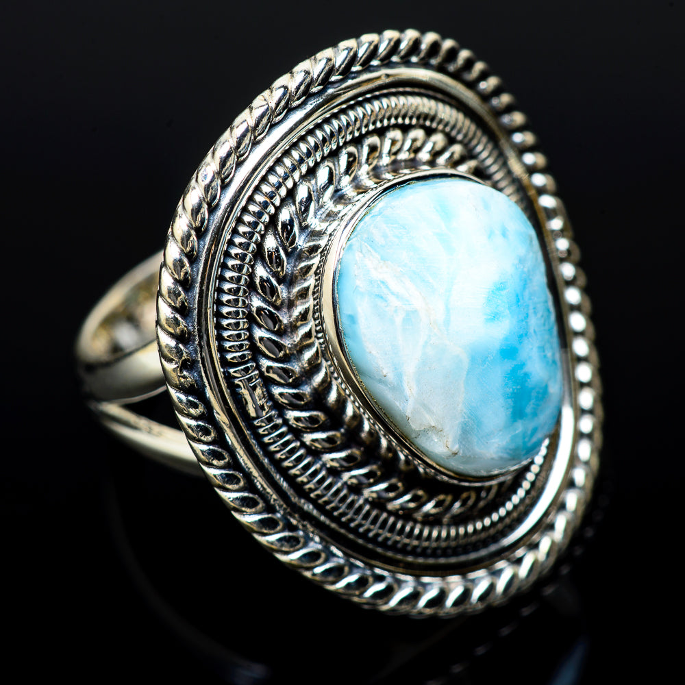 Larimar Rings handcrafted by Ana Silver Co - RING14342