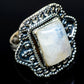 Rainbow Moonstone Rings handcrafted by Ana Silver Co - RING14471