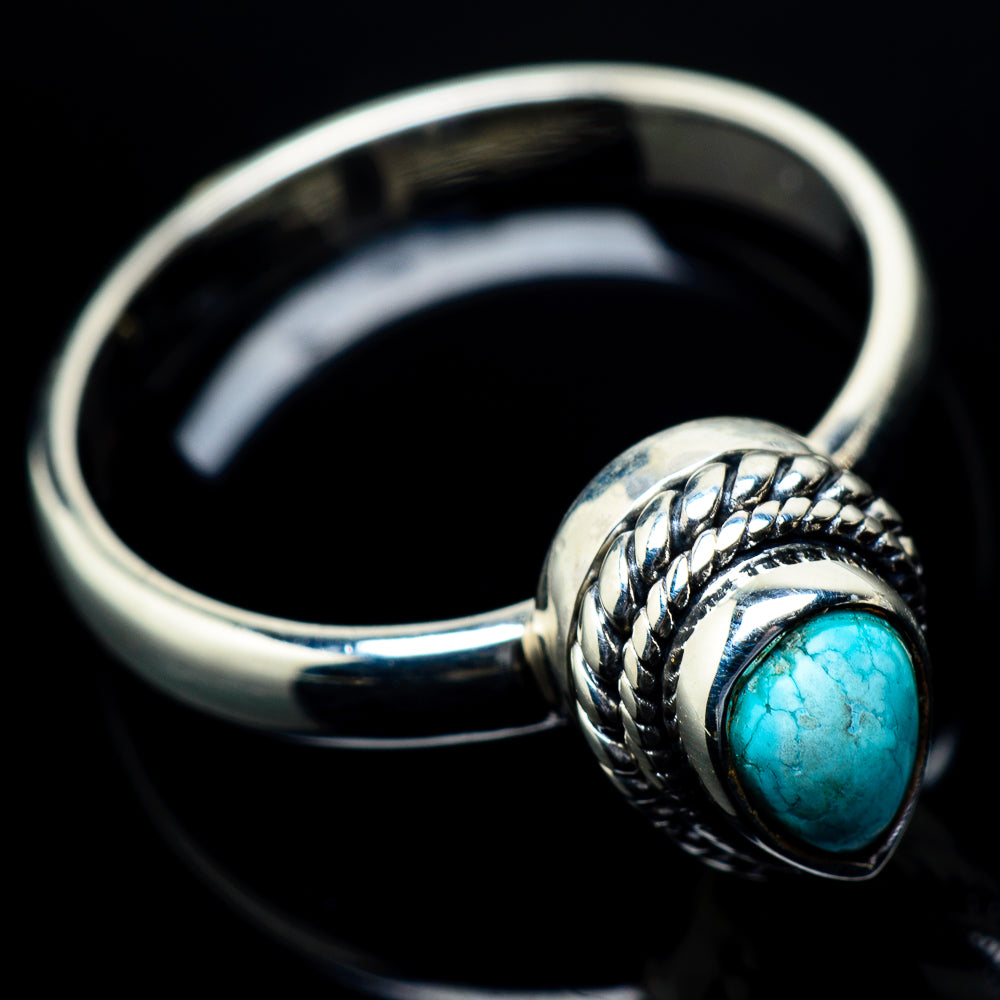 Tibetan Turquoise Rings handcrafted by Ana Silver Co - RING19823