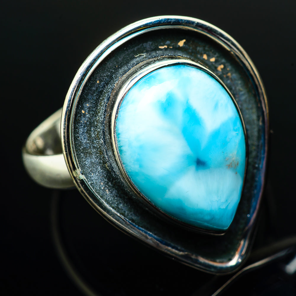 Larimar Rings handcrafted by Ana Silver Co - RING20145