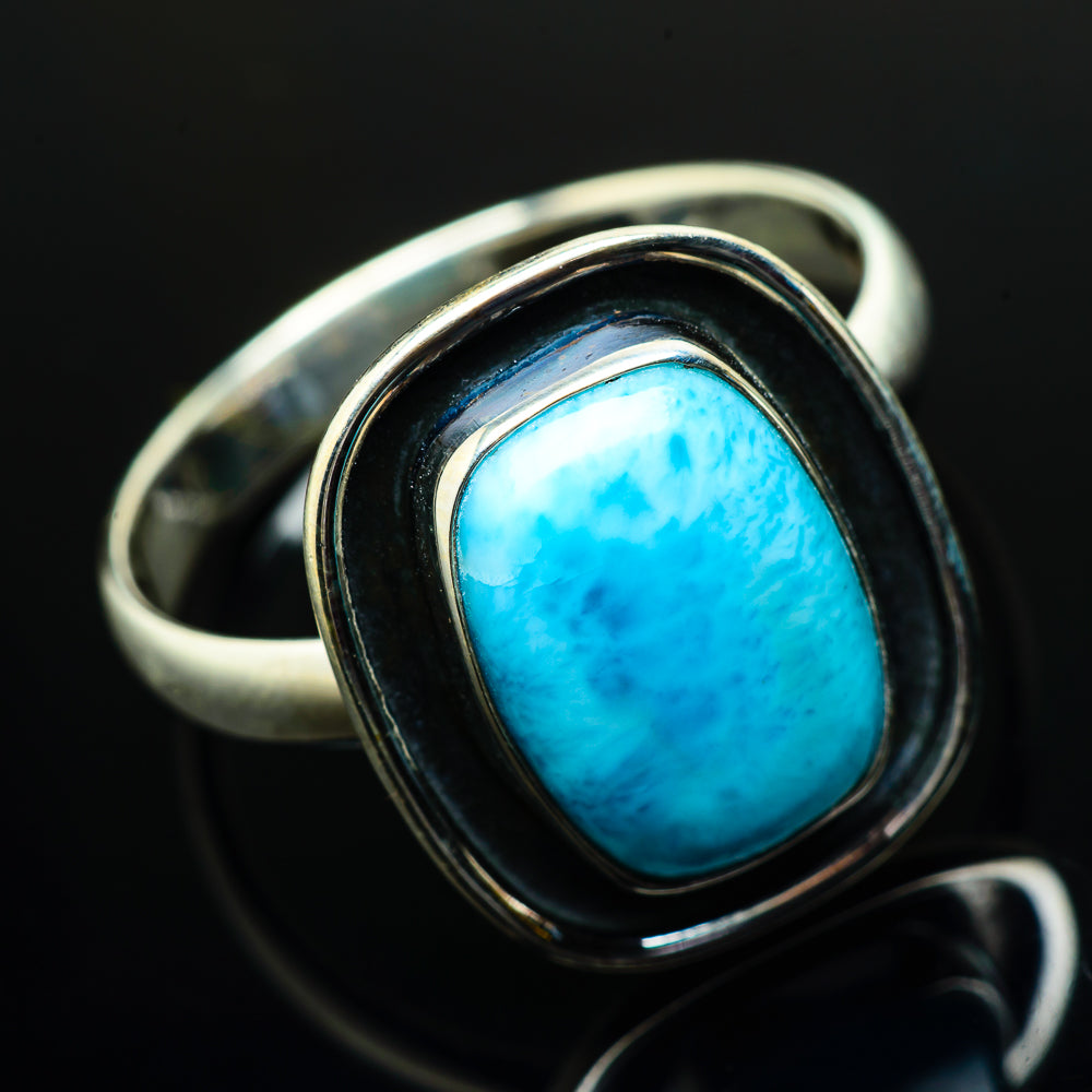 Larimar Rings handcrafted by Ana Silver Co - RING20221
