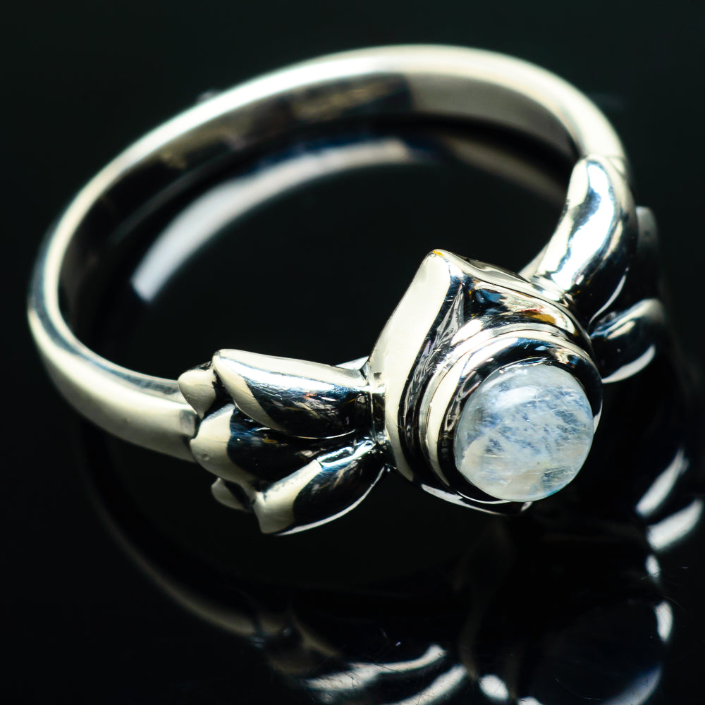 Rainbow Moonstone Rings handcrafted by Ana Silver Co - RING20278