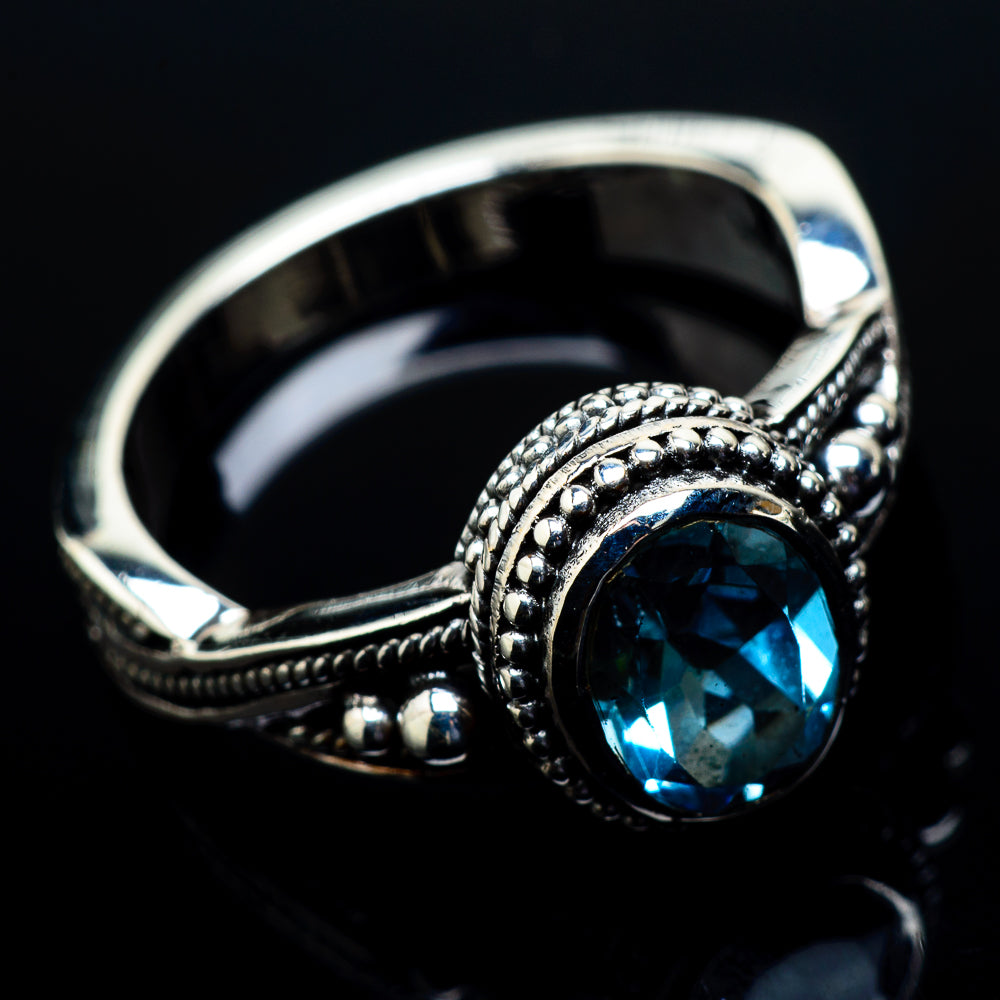 Blue Topaz Rings handcrafted by Ana Silver Co - RING20439