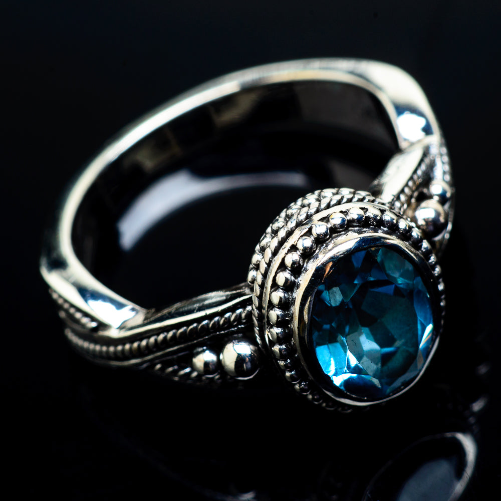 Blue Topaz Rings handcrafted by Ana Silver Co - RING20459