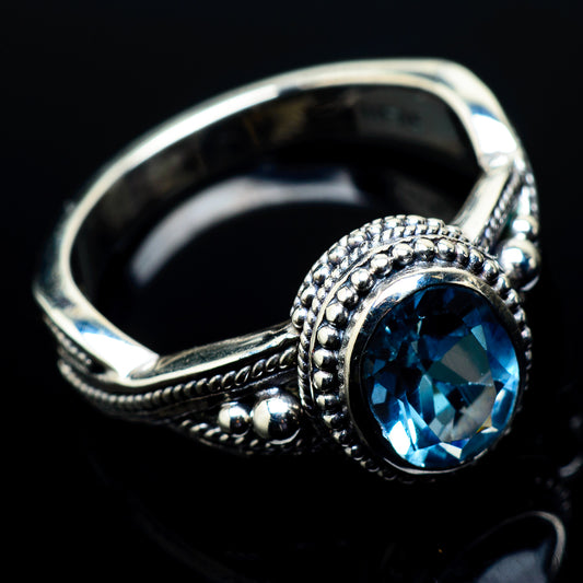 Blue Topaz Rings handcrafted by Ana Silver Co - RING20594