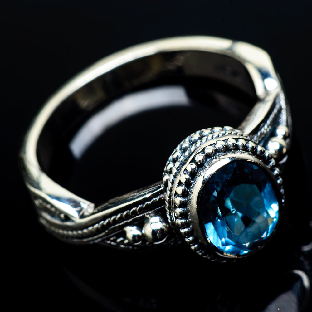 Blue Topaz Rings handcrafted by Ana Silver Co - RING20830