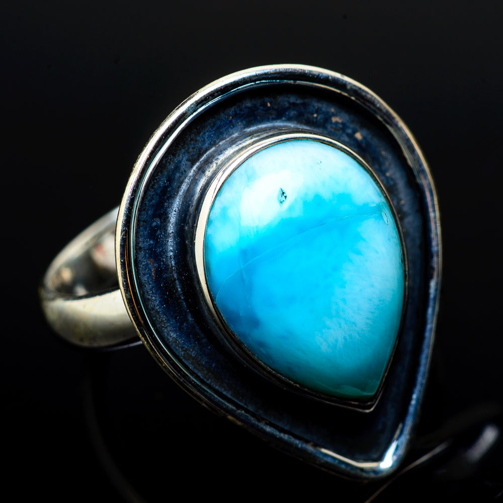 Larimar Rings handcrafted by Ana Silver Co - RING21015