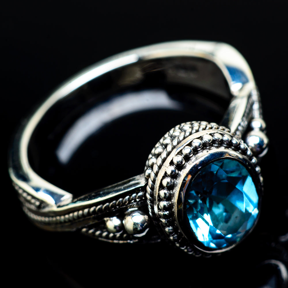 Blue Topaz Rings handcrafted by Ana Silver Co - RING21233