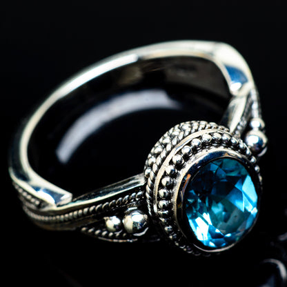 Blue Topaz Rings handcrafted by Ana Silver Co - RING21233