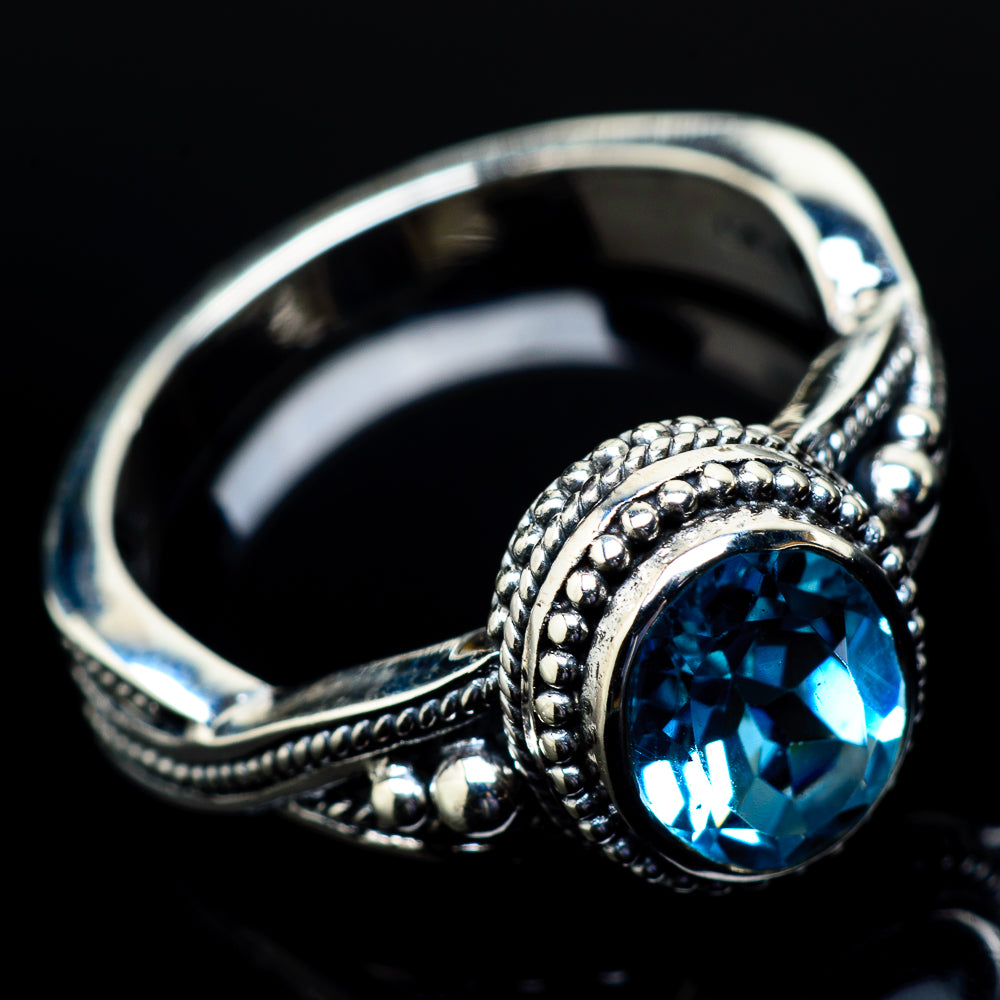 Blue Topaz Rings handcrafted by Ana Silver Co - RING21349