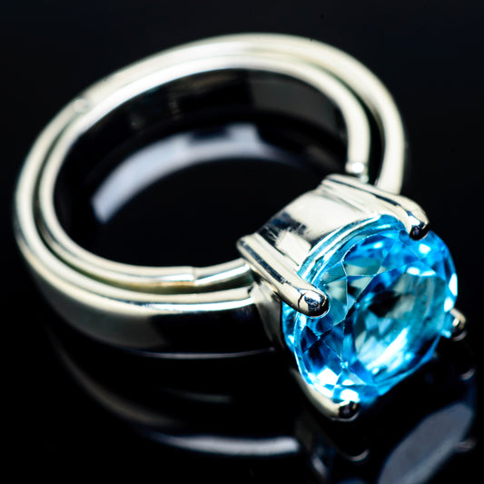 Blue Topaz Rings handcrafted by Ana Silver Co - RING21426