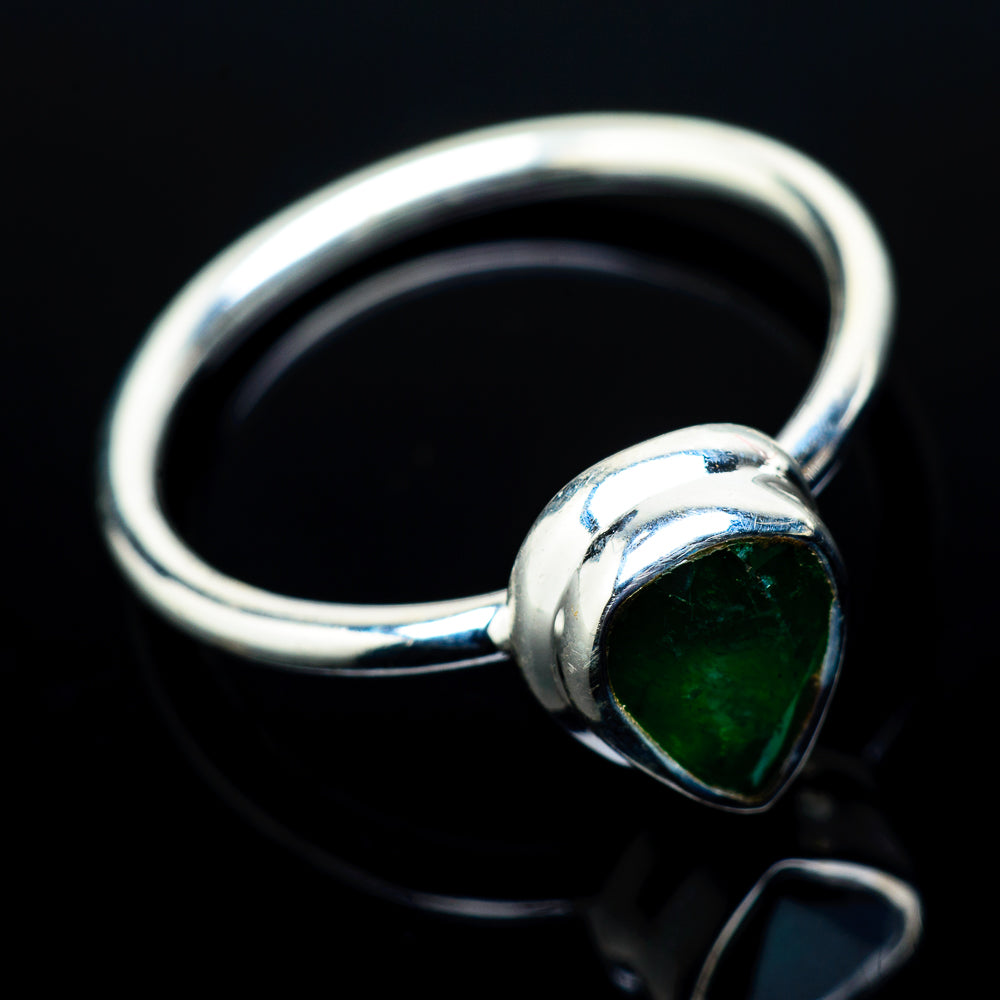 Zambian Emerald Rings handcrafted by Ana Silver Co - RING21461