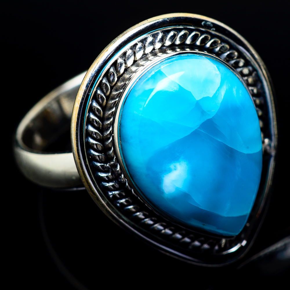 Larimar Rings handcrafted by Ana Silver Co - RING21663