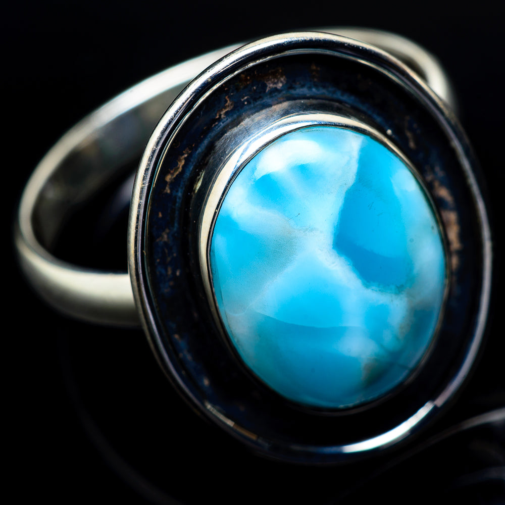 Larimar Rings handcrafted by Ana Silver Co - RING21829