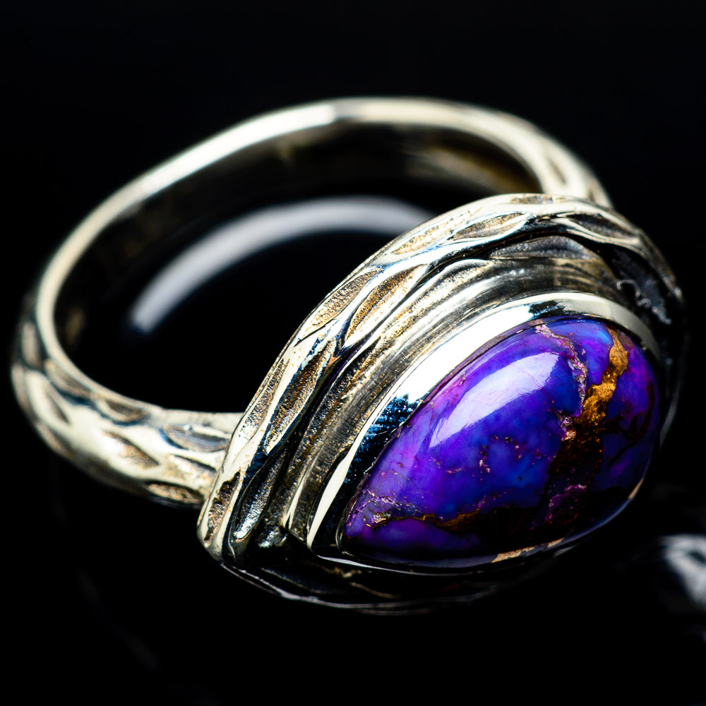 Purple Copper Composite Turquoise Rings handcrafted by Ana Silver Co - RING22487