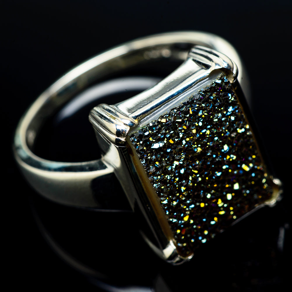 Titanium Druzy Rings handcrafted by Ana Silver Co - RING22747