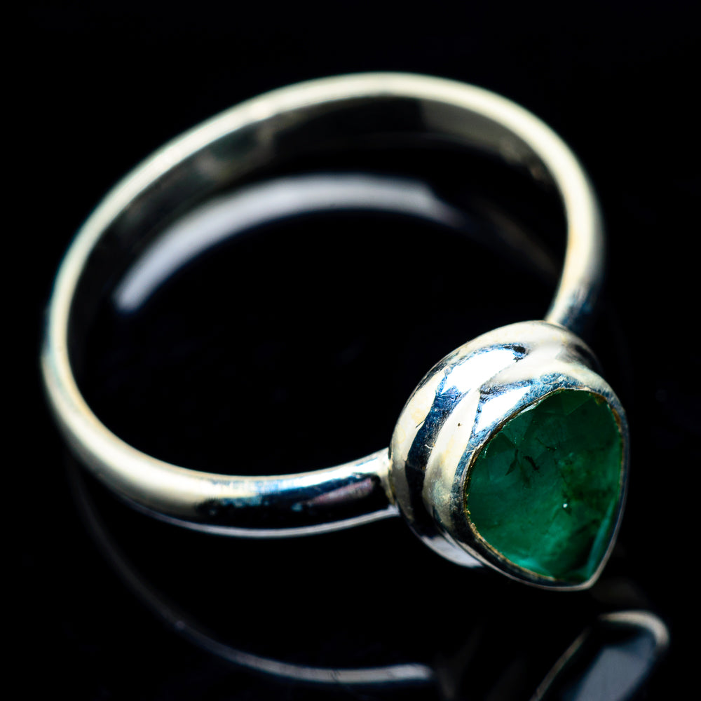 Zambian Emerald Rings handcrafted by Ana Silver Co - RING23111