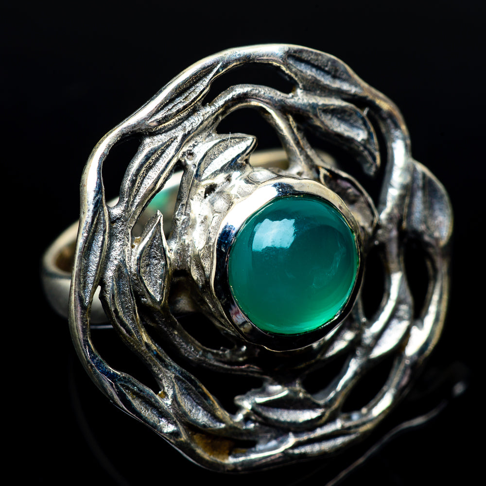 Green Onyx Rings handcrafted by Ana Silver Co - RING23167