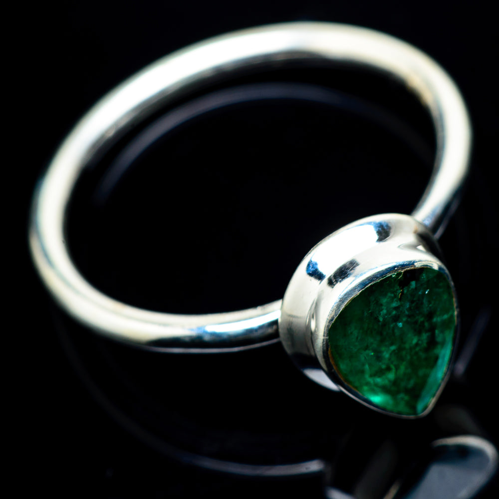 Zambian Emerald Rings handcrafted by Ana Silver Co - RING23297