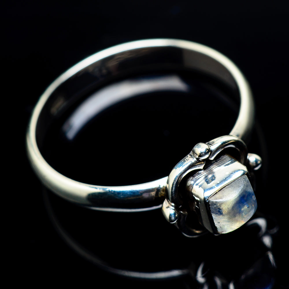 Rainbow Moonstone Rings handcrafted by Ana Silver Co - RING23720