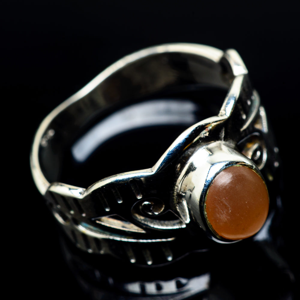 Peach Moonstone Rings handcrafted by Ana Silver Co - RING24078