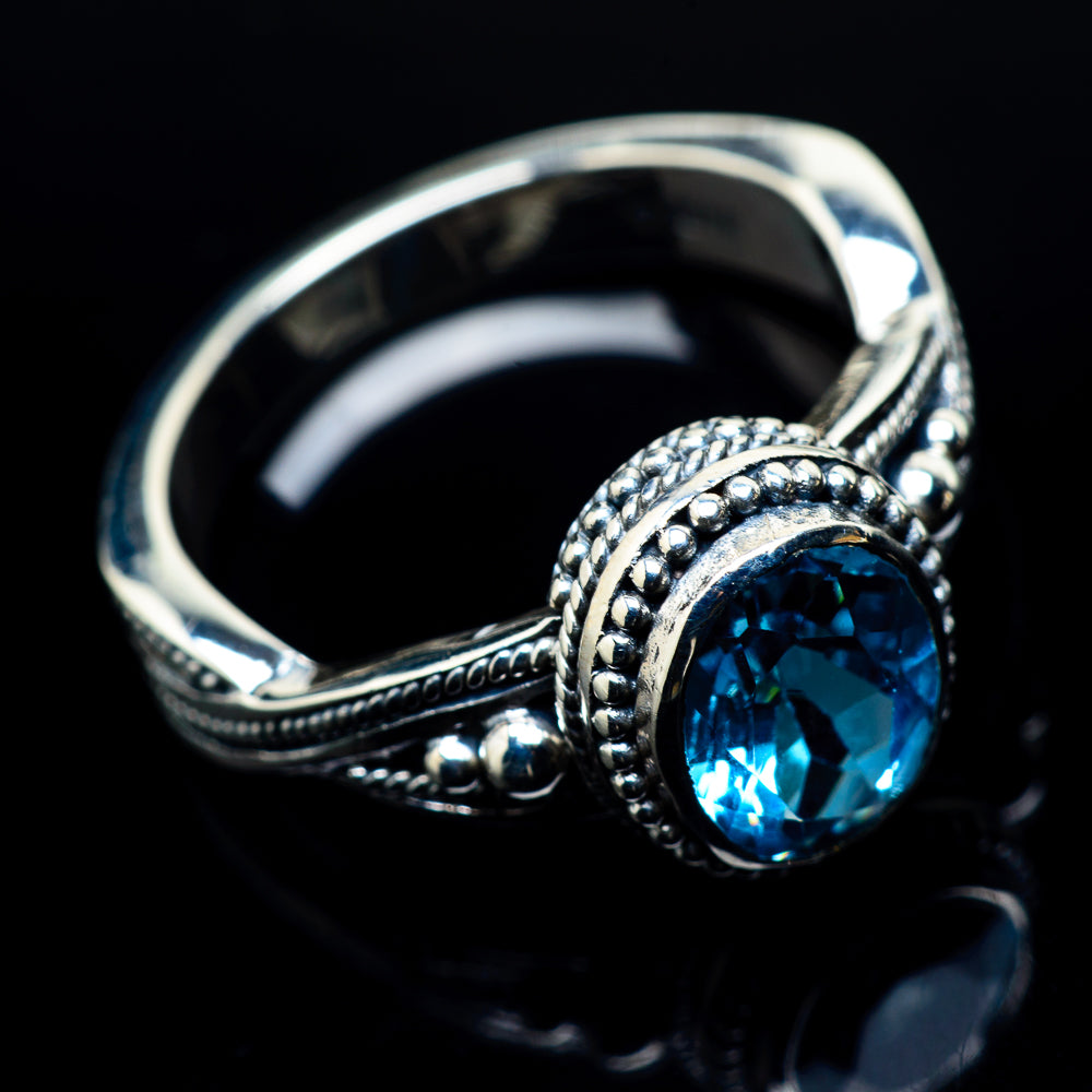 Blue Topaz Rings handcrafted by Ana Silver Co - RING24122