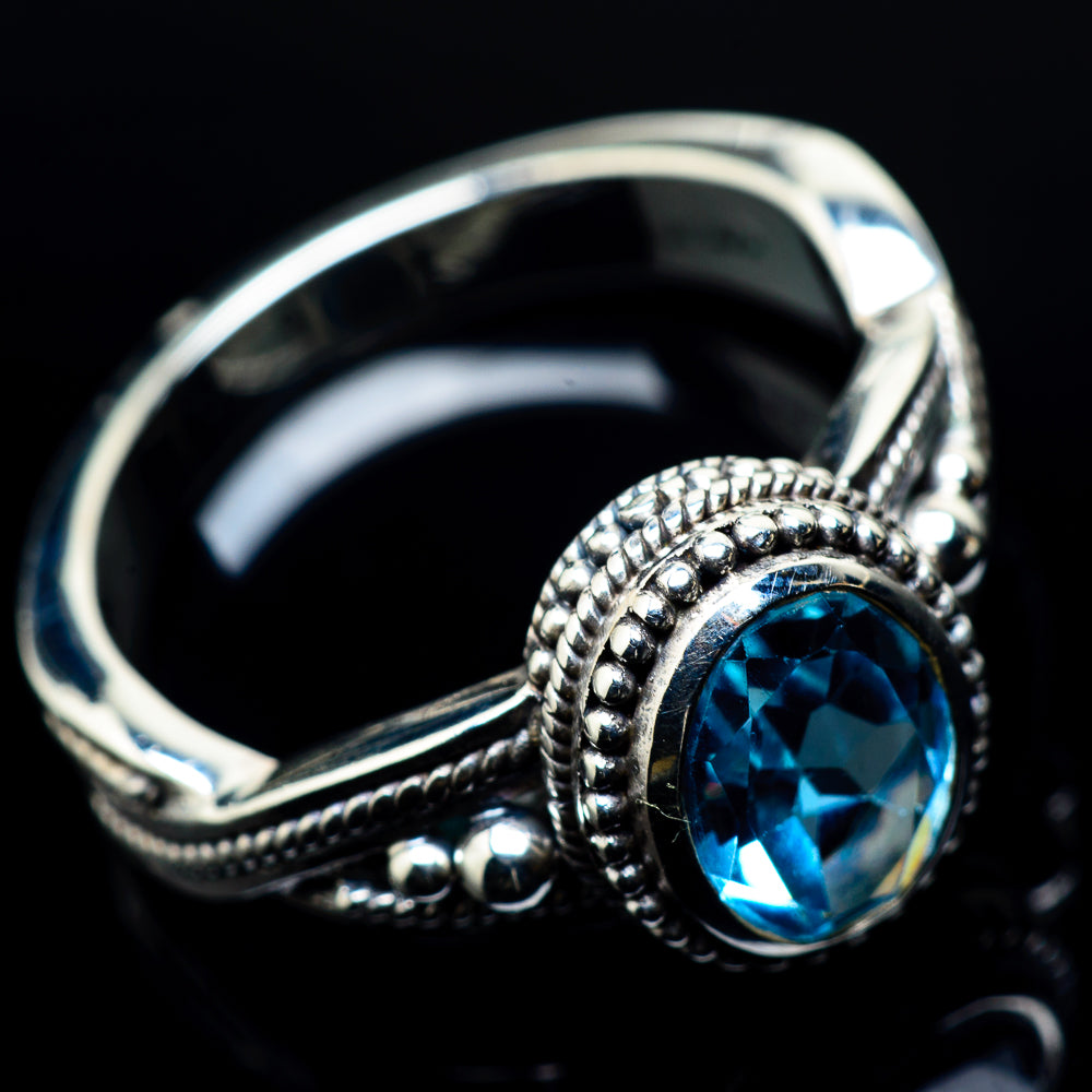 Blue Topaz Rings handcrafted by Ana Silver Co - RING24158