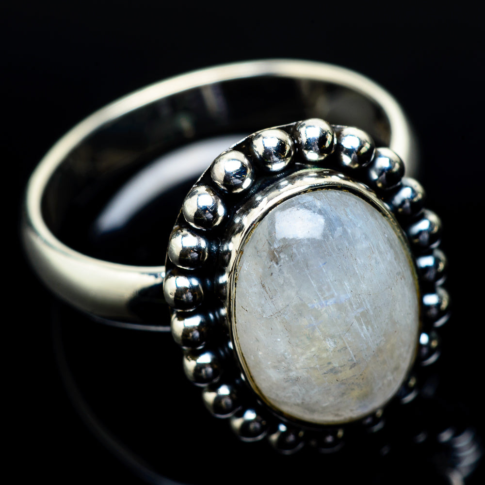Rainbow Moonstone Rings handcrafted by Ana Silver Co - RING24395