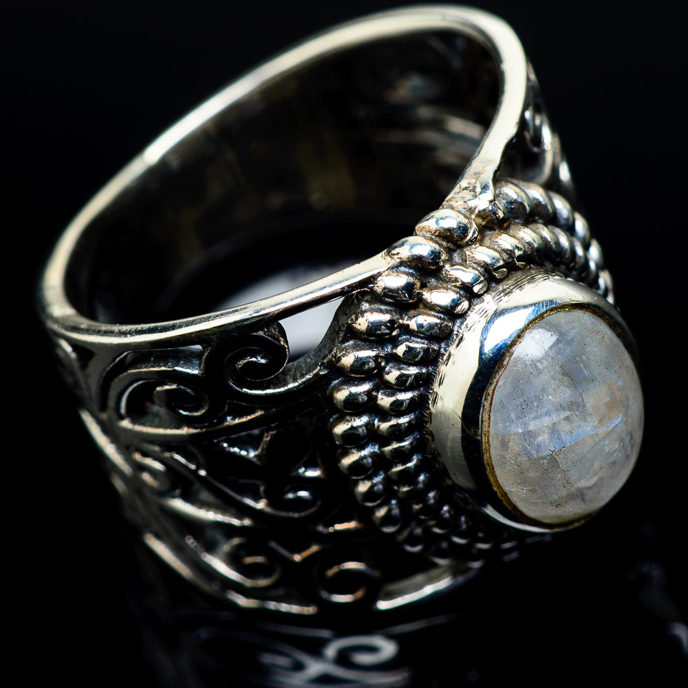 Rainbow Moonstone Rings handcrafted by Ana Silver Co - RING24422