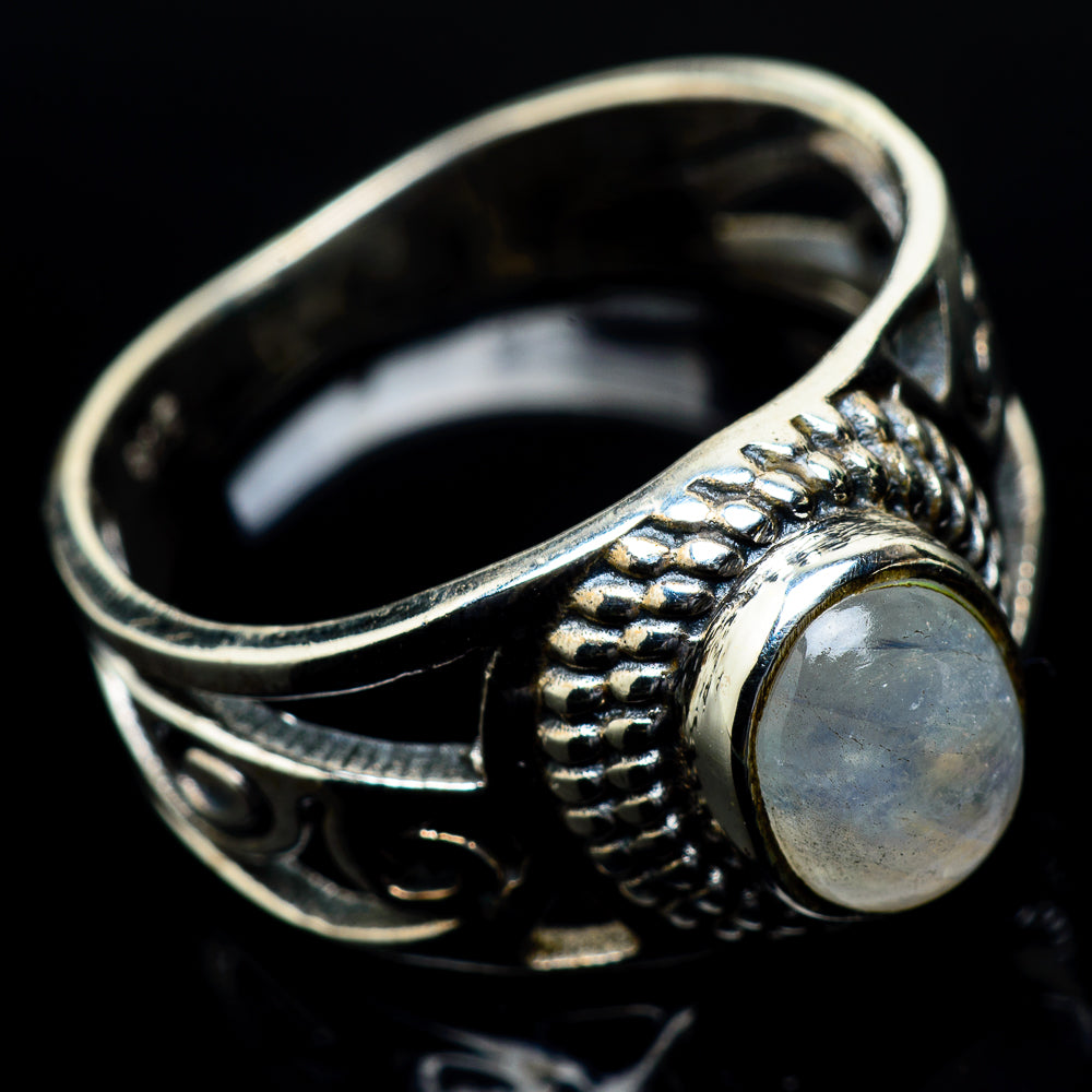 Rainbow Moonstone Rings handcrafted by Ana Silver Co - RING24608
