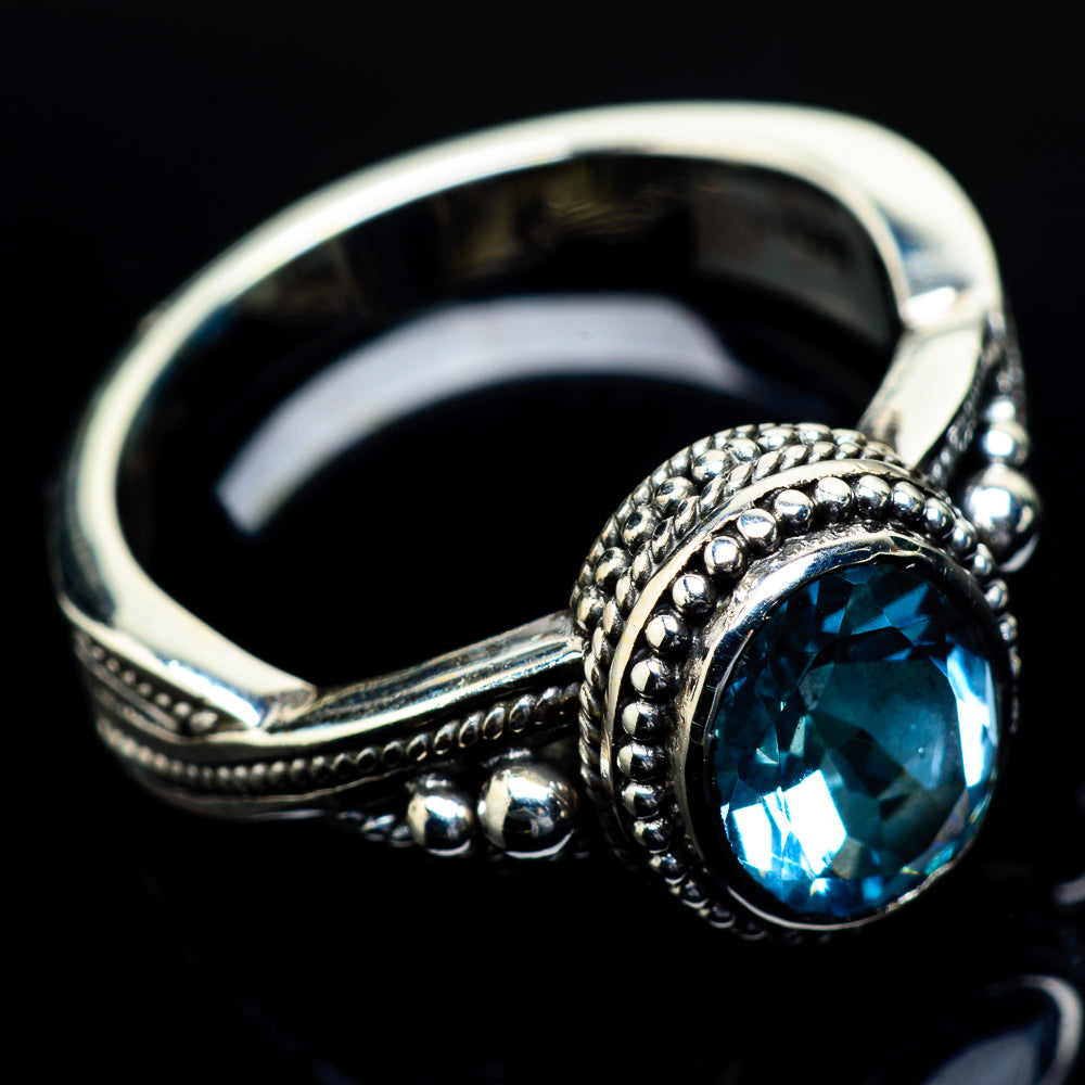 Blue Topaz Rings handcrafted by Ana Silver Co - RING24615