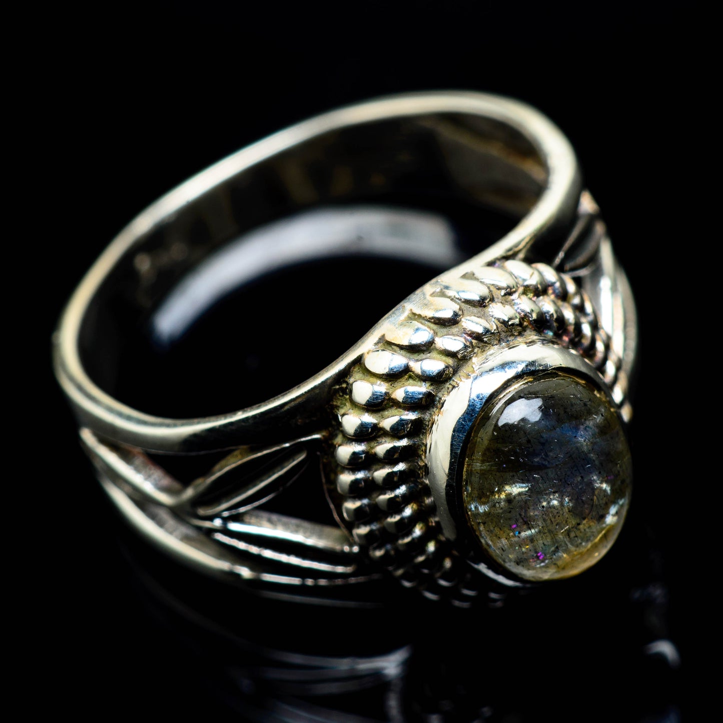 Rainbow Moonstone Rings handcrafted by Ana Silver Co - RING24864