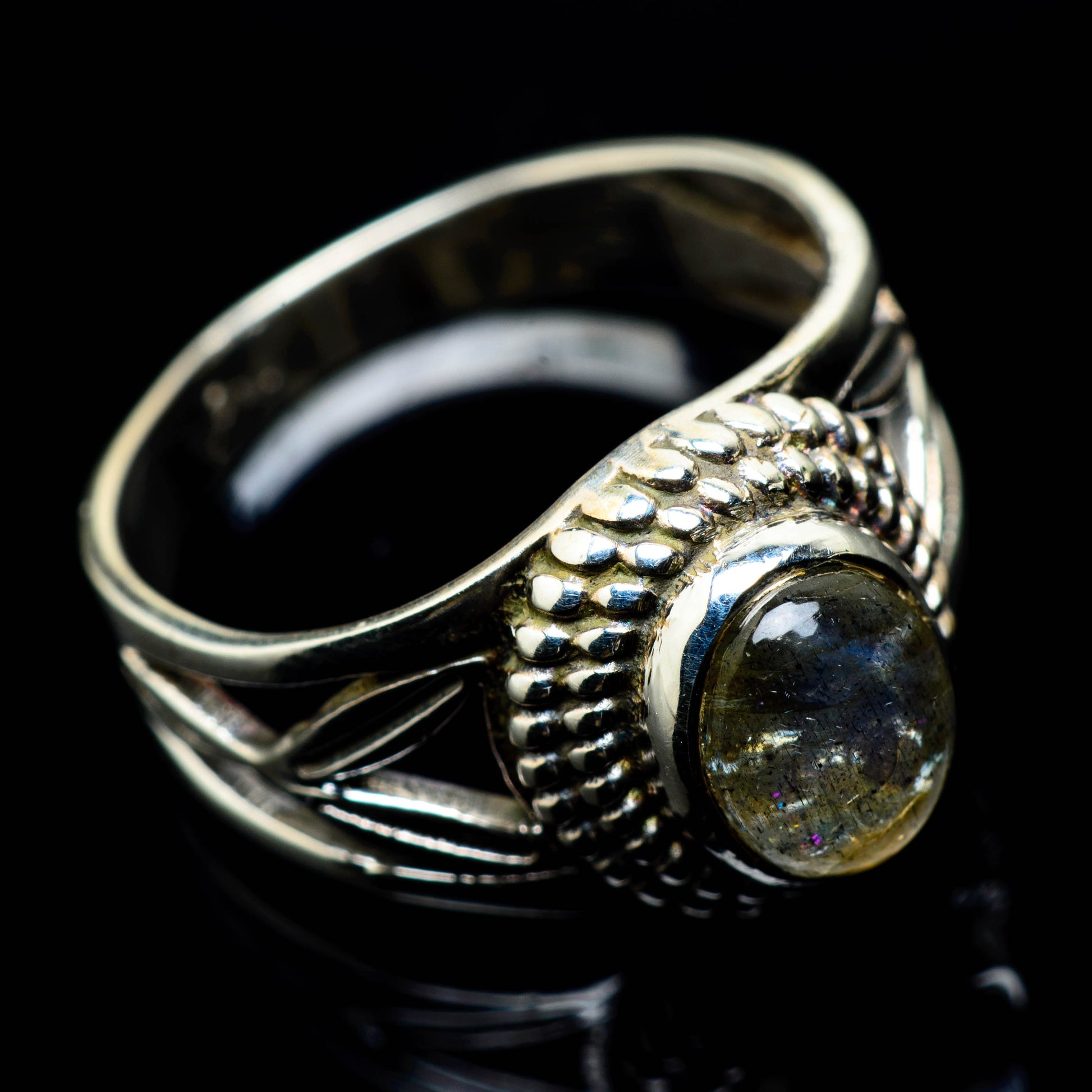 Rainbow Moonstone Rings handcrafted by Ana Silver Co - RING24864