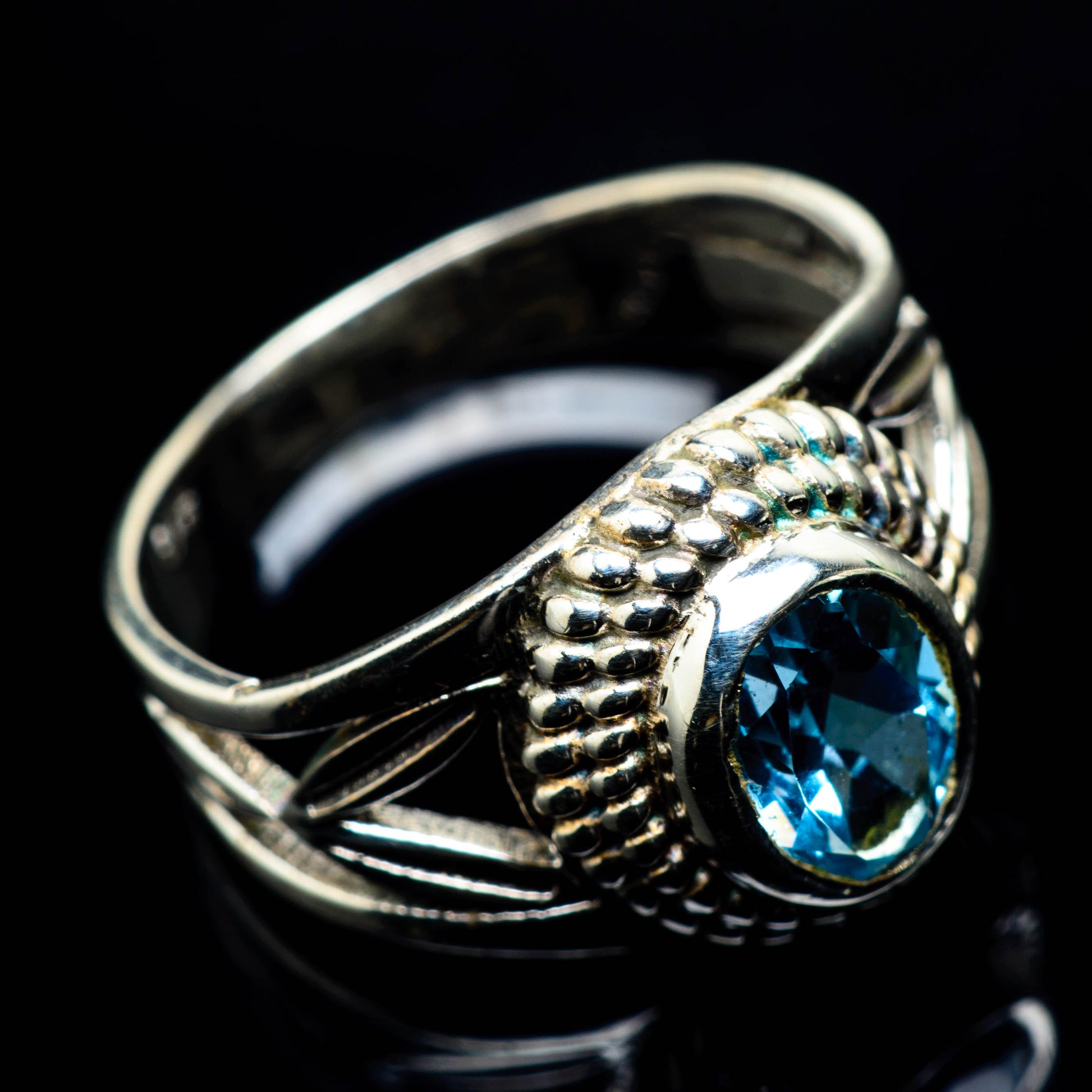 Blue Topaz Rings handcrafted by Ana Silver Co - RING24951