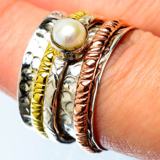 Cultured Pearl Copper Rings handcrafted by Ana Silver Co - RING25162