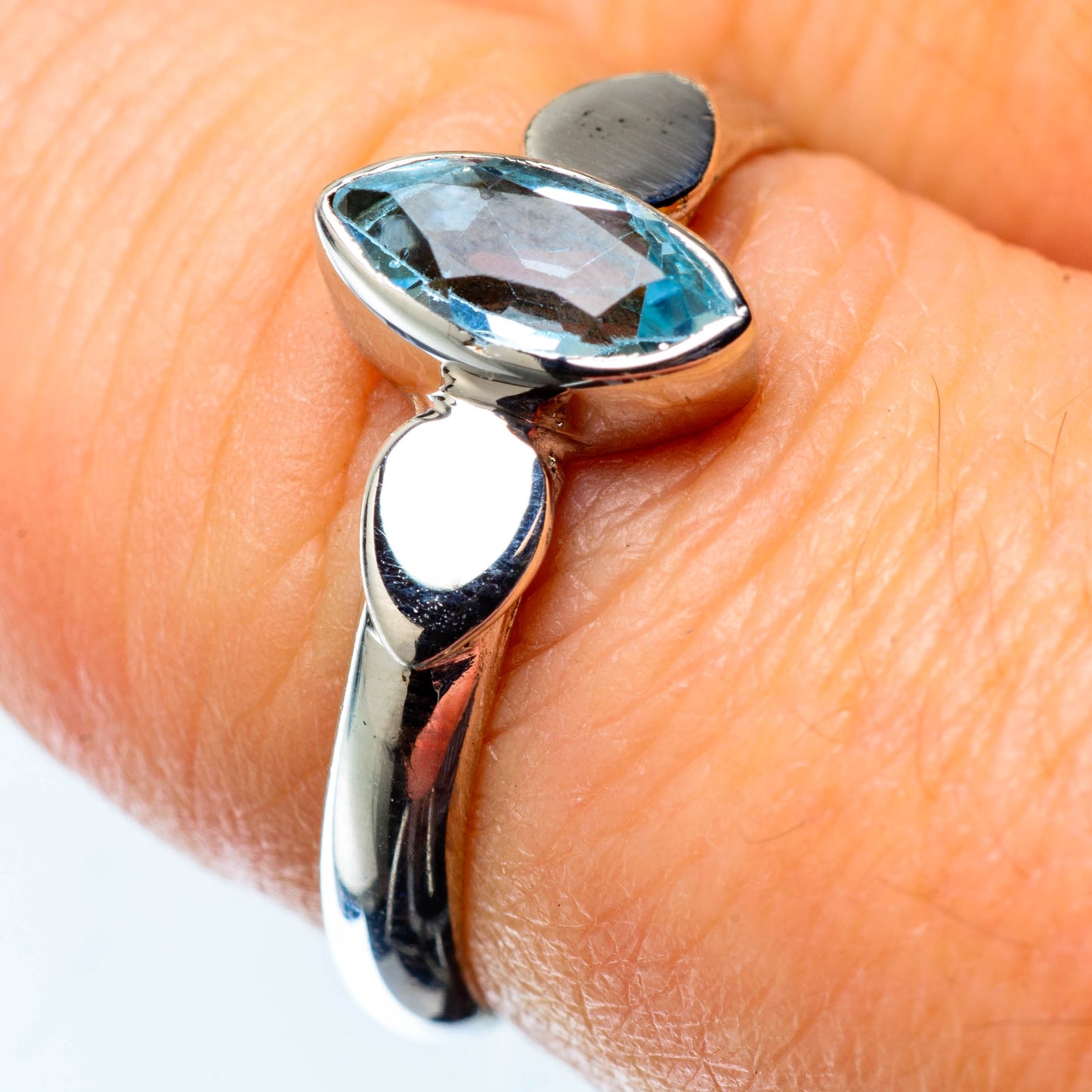Blue Topaz Rings handcrafted by Ana Silver Co - RING25226