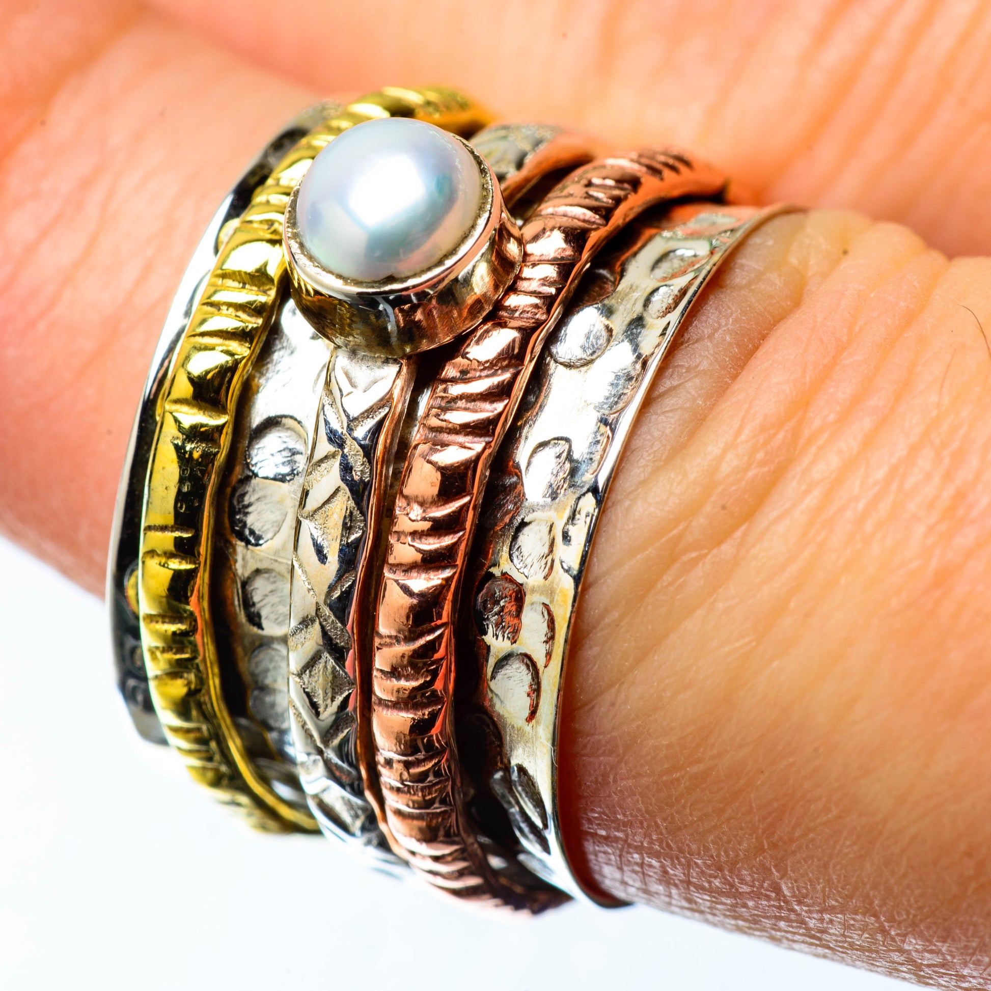 Cultured Pearl Copper Rings handcrafted by Ana Silver Co - RING25250