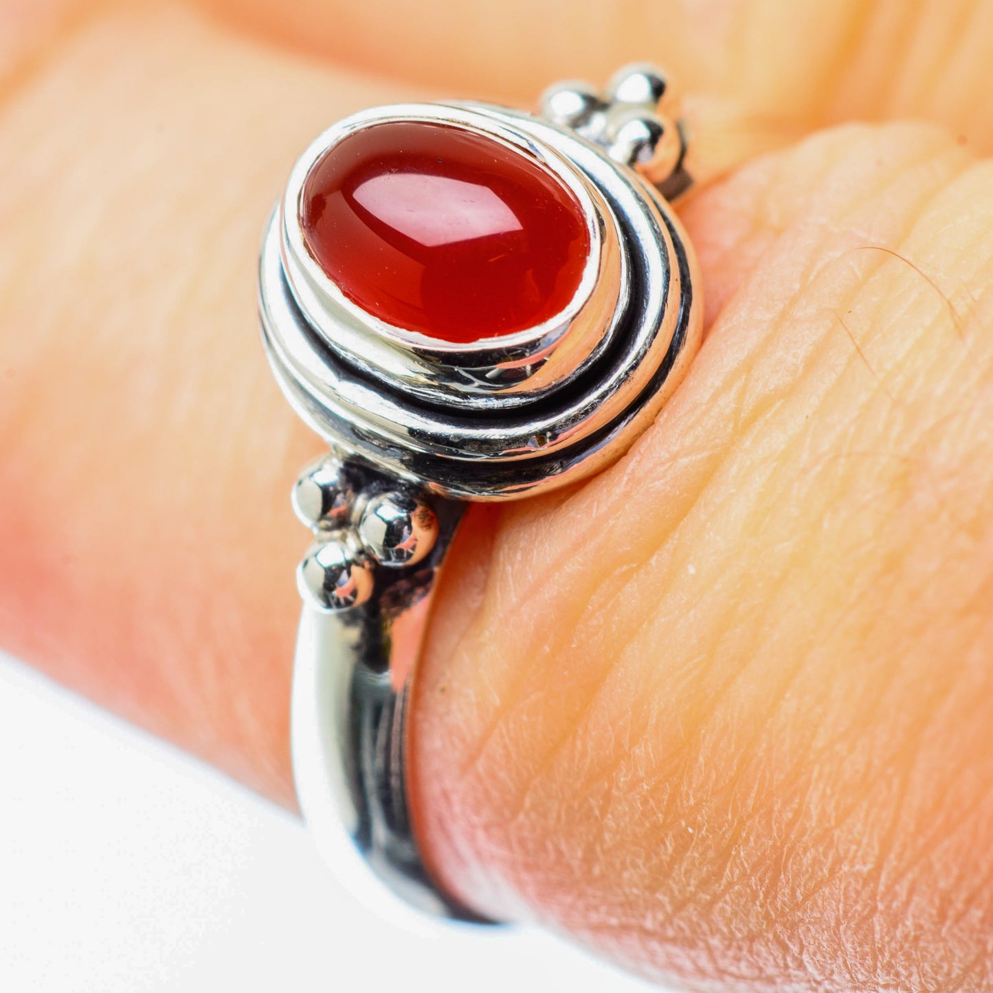 Red Onyx Rings handcrafted by Ana Silver Co - RING25496