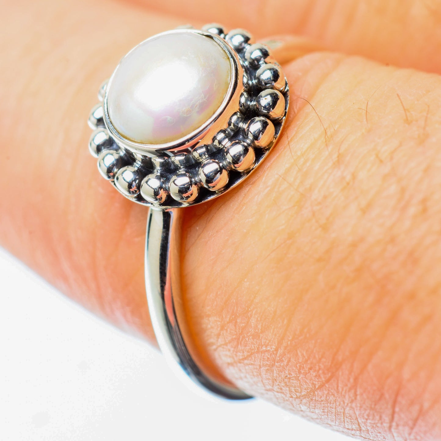 Cultured Pearl Rings handcrafted by Ana Silver Co - RING25578