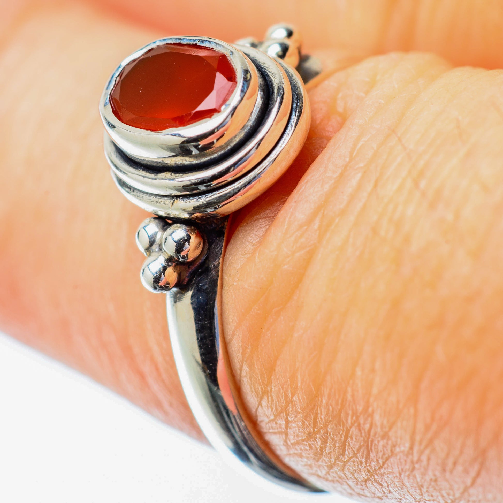 Red Onyx Rings handcrafted by Ana Silver Co - RING25672