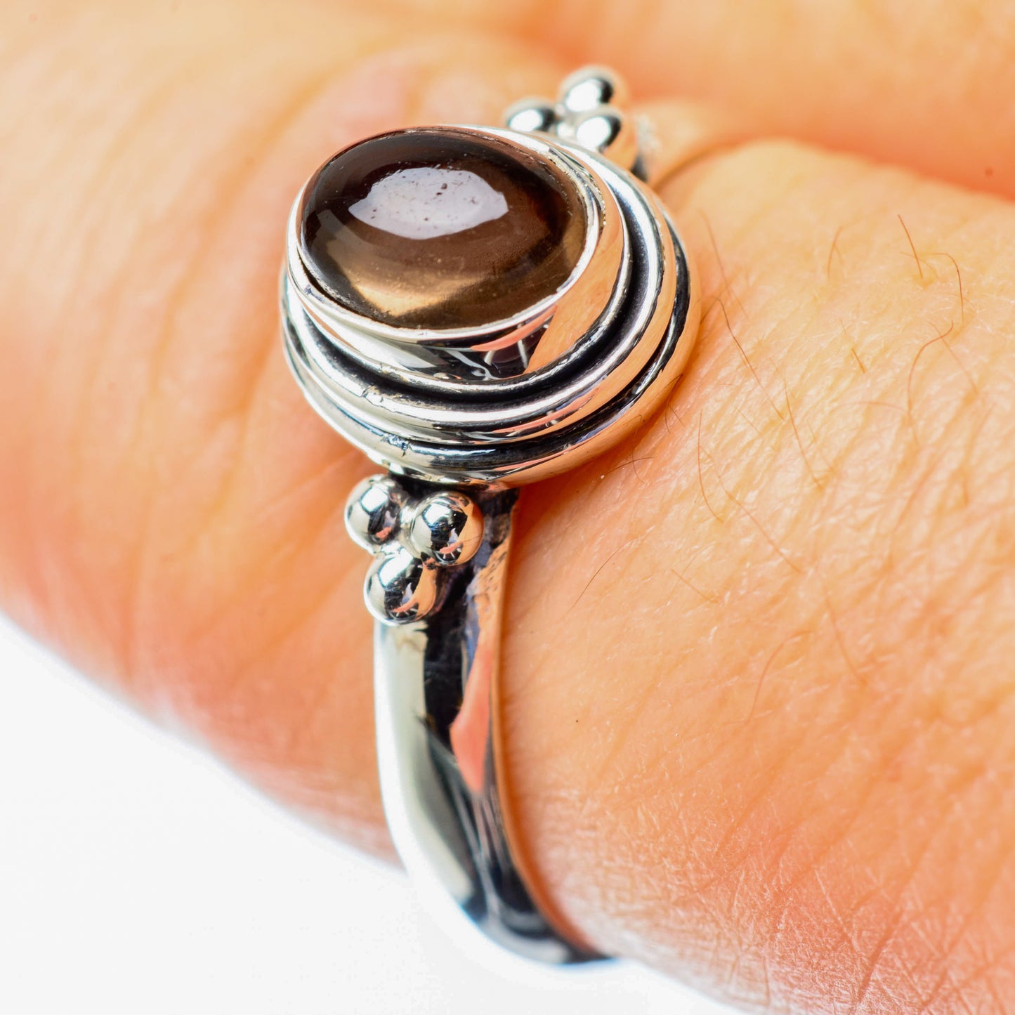 Smoky Quartz Rings handcrafted by Ana Silver Co - RING25708