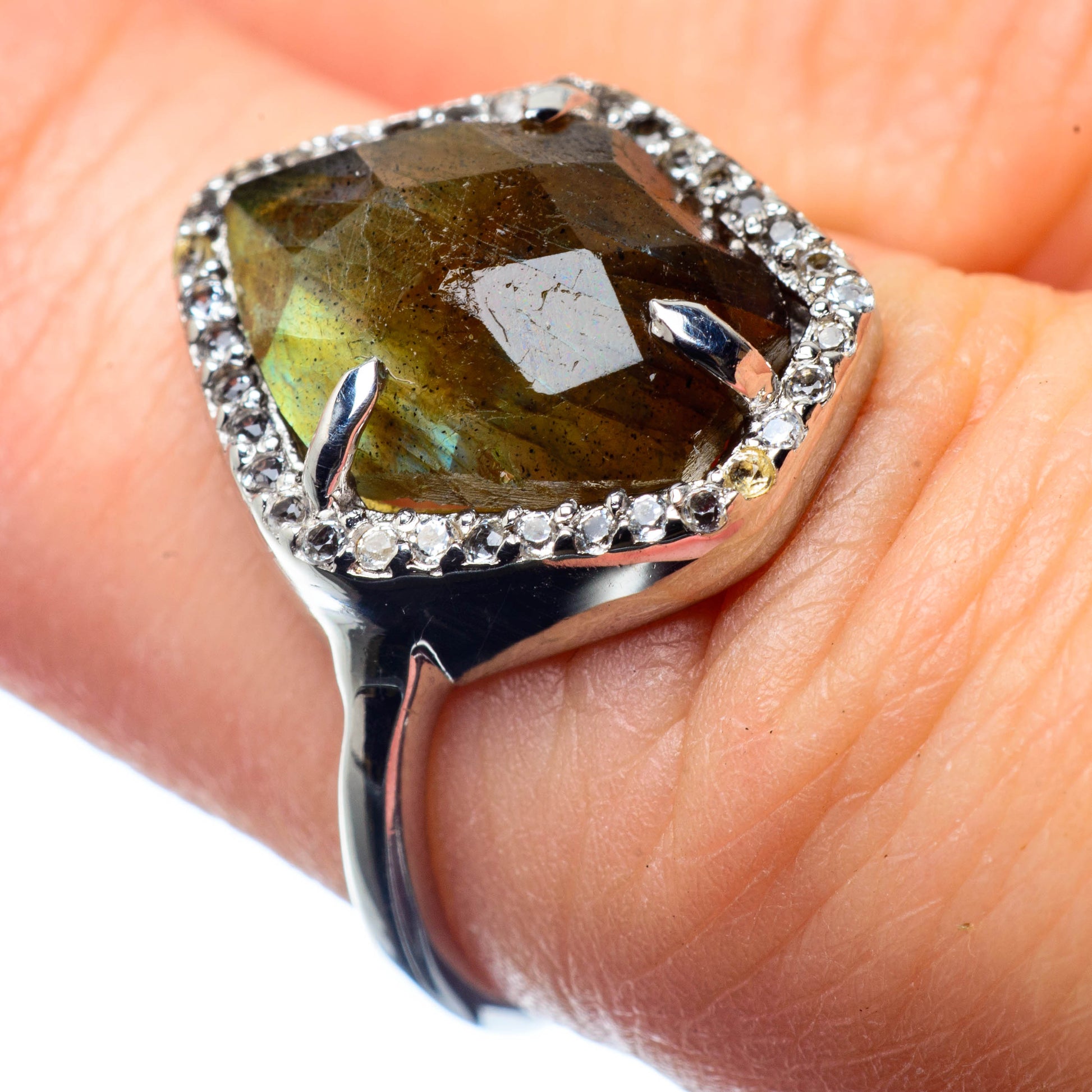 Labradorite Rings handcrafted by Ana Silver Co - RING26149