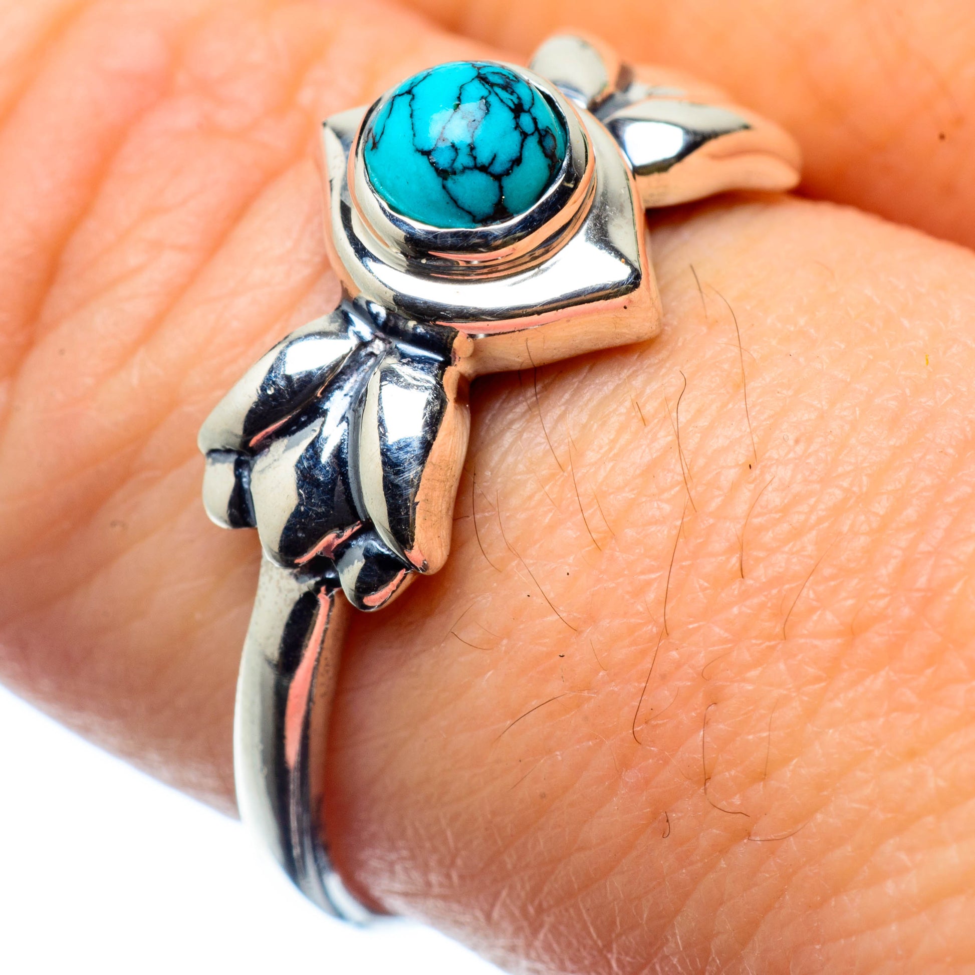 Tibetan Turquoise Rings handcrafted by Ana Silver Co - RING26235