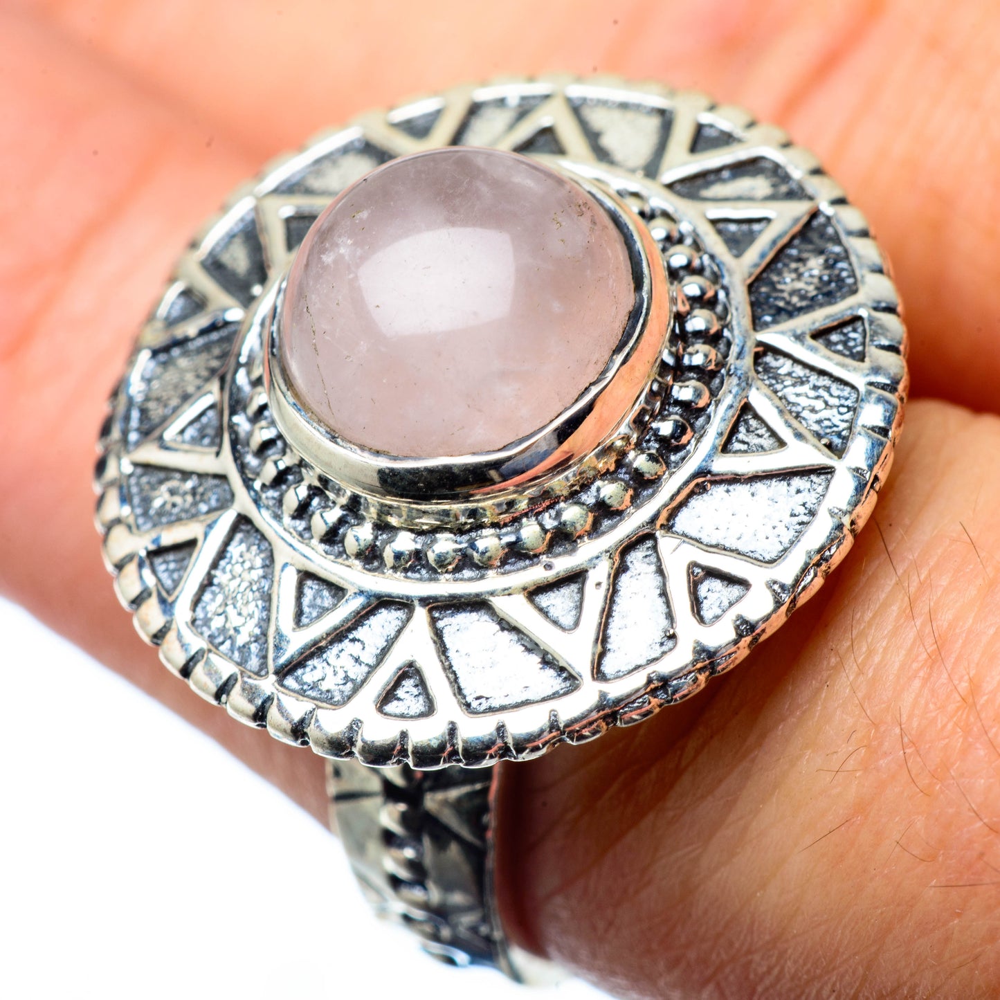 Rose Quartz Rings handcrafted by Ana Silver Co - RING27395