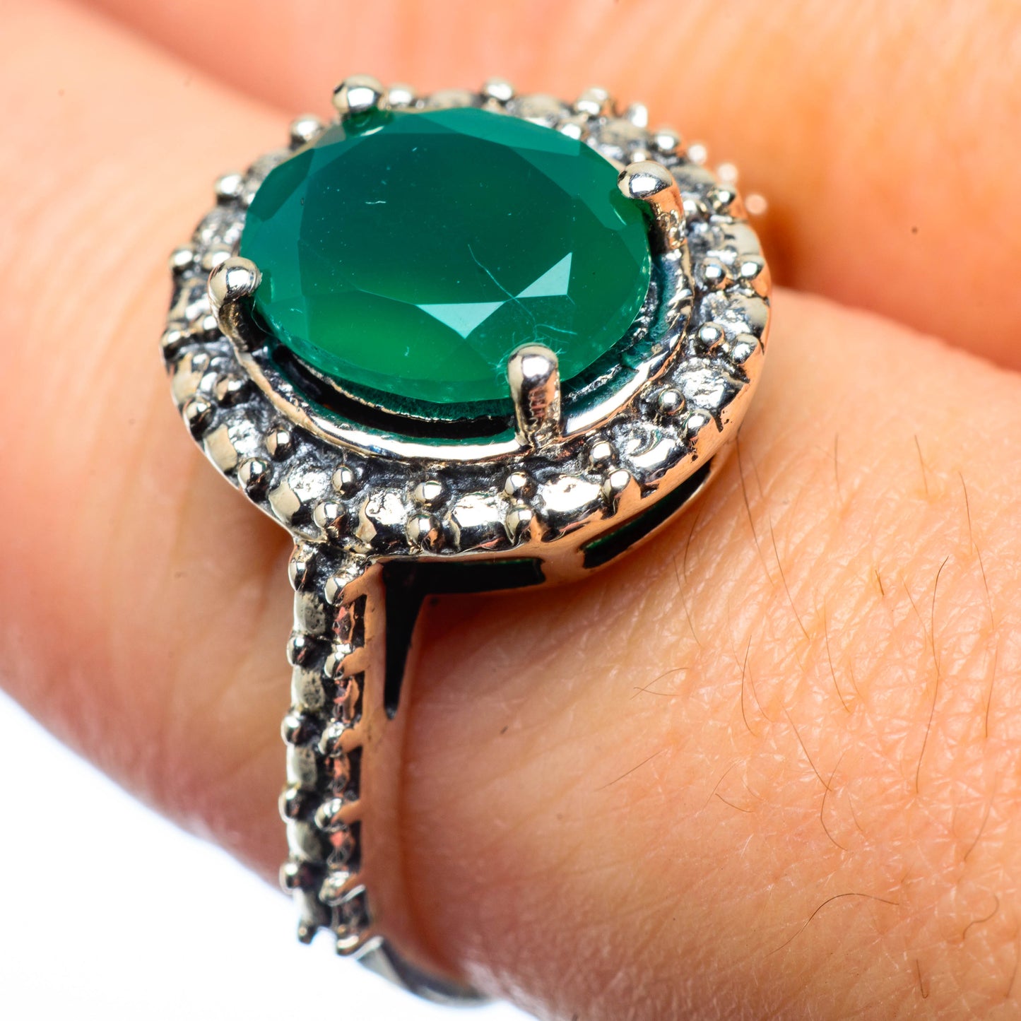 Green Onyx Rings handcrafted by Ana Silver Co - RING27909