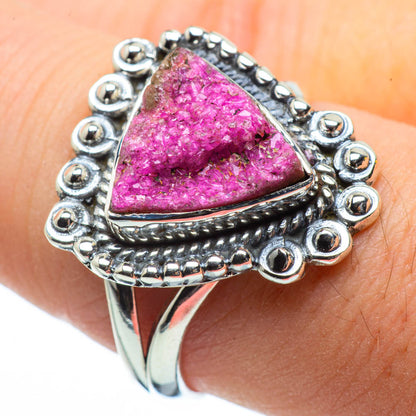 Cobalto Calcite Druzy Rings handcrafted by Ana Silver Co - RING29215