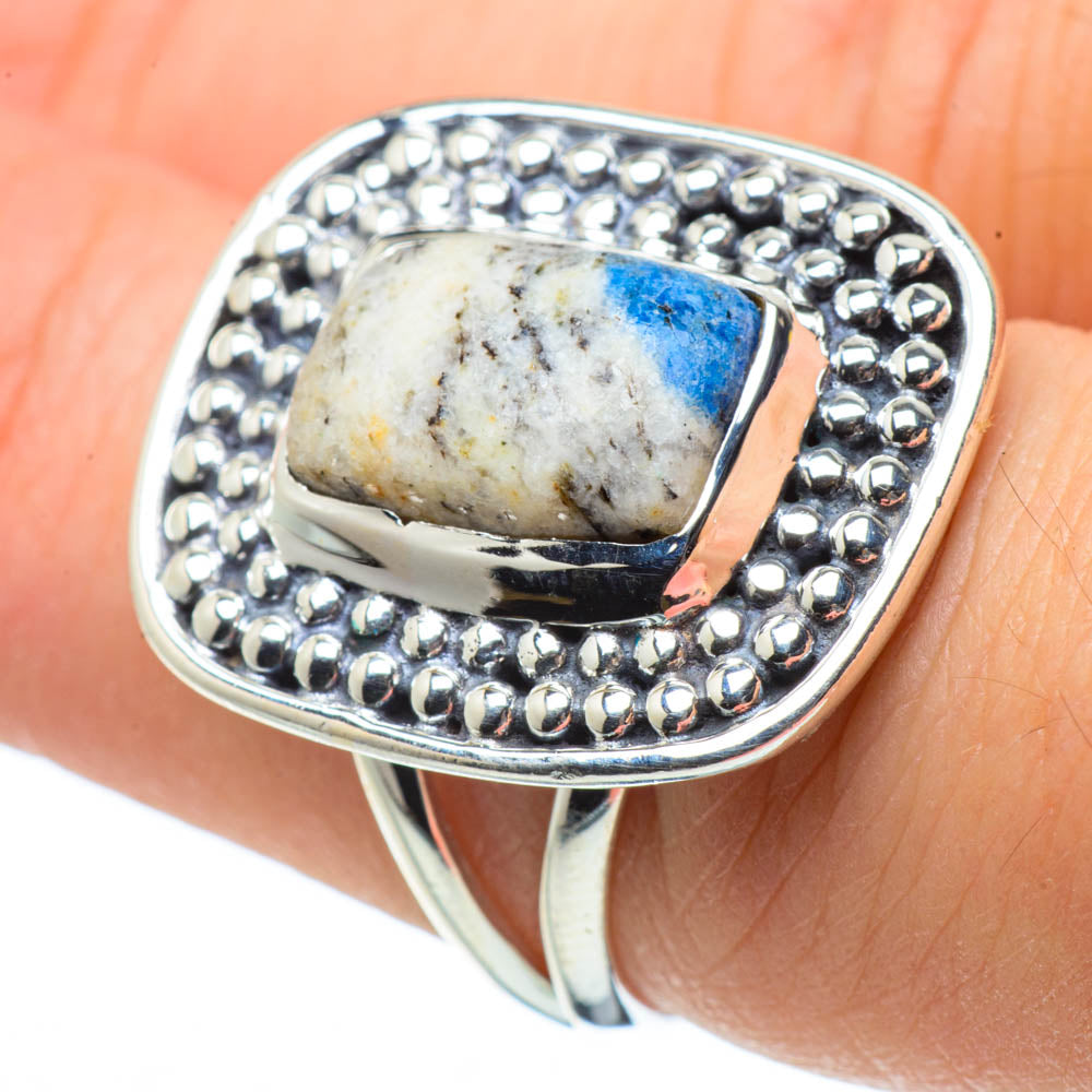 K2 Blue Azurite Rings handcrafted by Ana Silver Co - RING29329