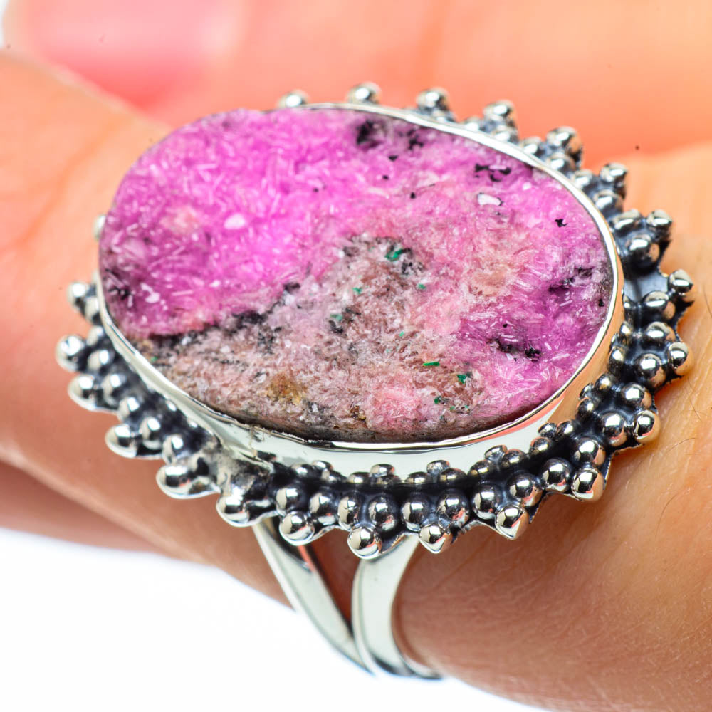 Cobalto Calcite Druzy Rings handcrafted by Ana Silver Co - RING29421